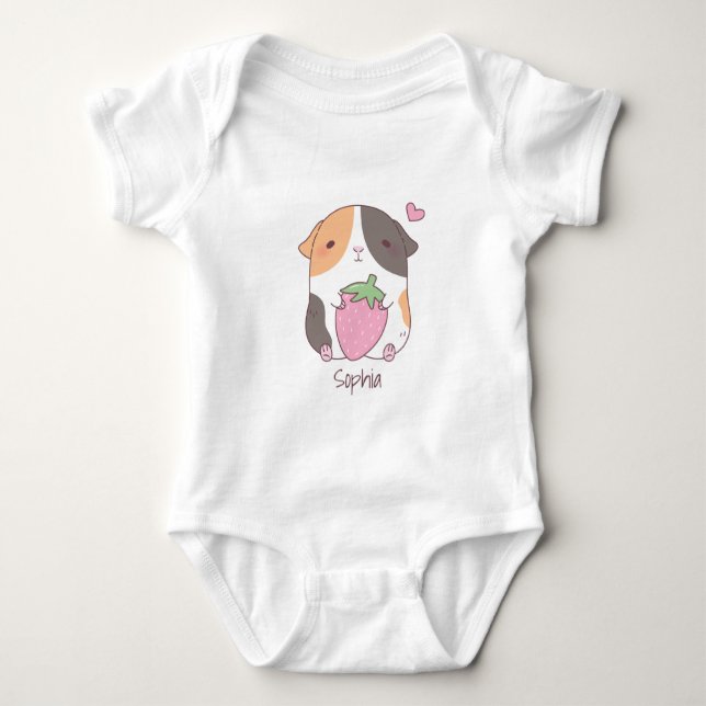 Body Cochon d'Inde Mignon Câline une Fraise Doodle (Devant)