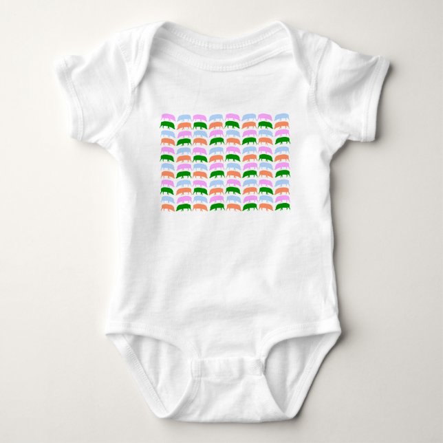 Body Cochons multicolores Creeper biologique pour bébé (Devant)