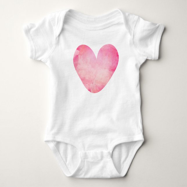 Body Cœur aquarelle rose (Devant)