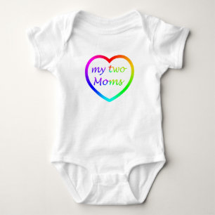 Body Coeur arc-en-ciel deux mamans