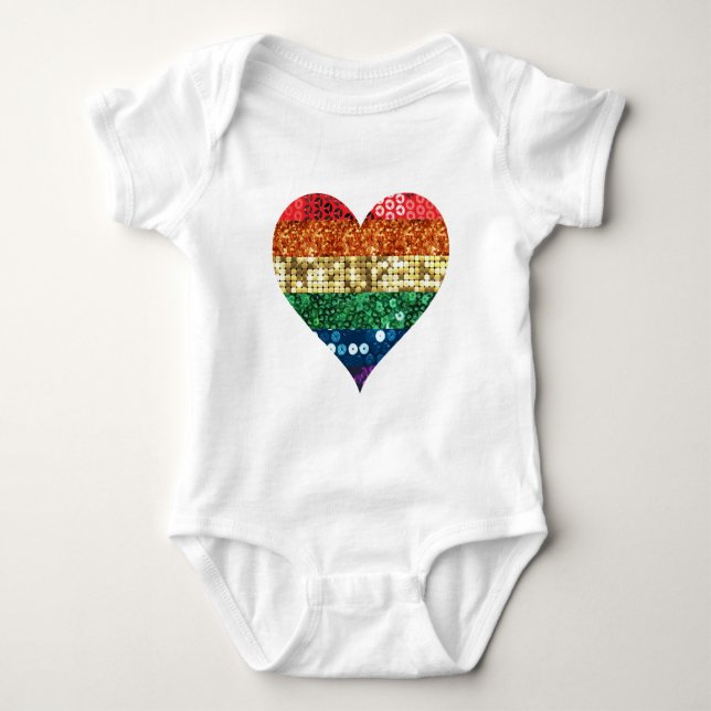 Body coeur arc-en-ciel lgbt (Devant)