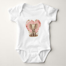 Cœur rose et éléphant