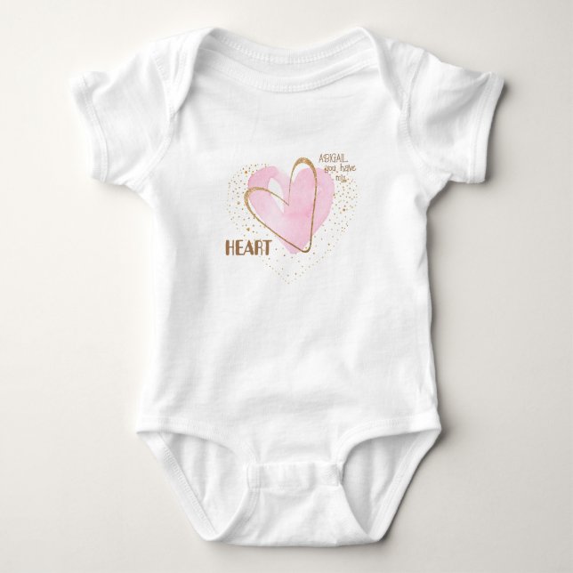 Body Coeur rose personnalisé (Devant)