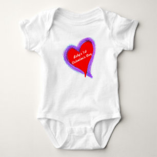 Body Coeur rouge de la première Saint-Valentin du béb