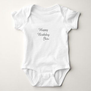 Body Cœur vert joyeux anniversaire ballon blanc noir en