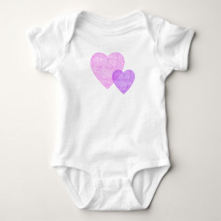 Body Coeurs d'empreinte manuscrite rose et violet