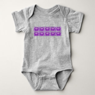 Body Coeurs encadrés mignonnes pourpres Baby shower Cad