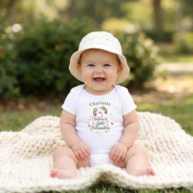 Body Colibri aquarelle personnalisé de la nature (Personalized Nature's Watercolor Hummingbird Baby Bodysuit)