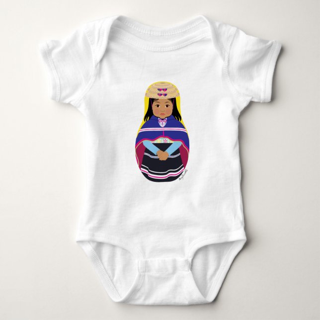 Body Colombien, Misak Matryoshka Baby Bodysuit (Devant)