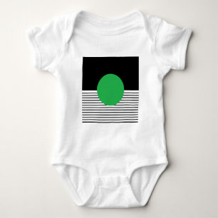 Body Colorbloc noir blanc et cercle vert