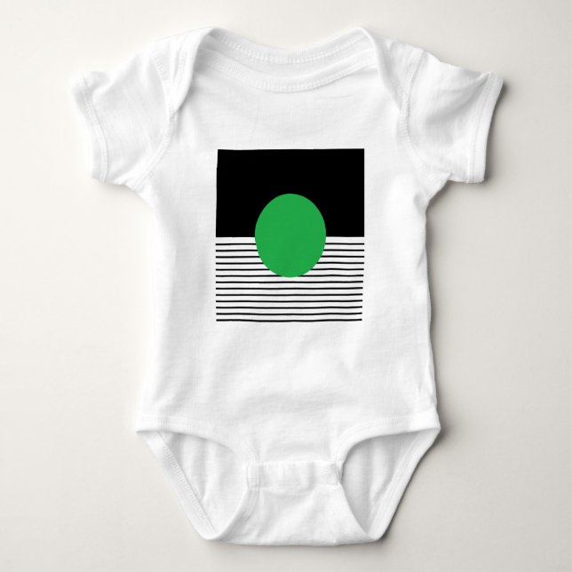 Body Colorbloc noir blanc et cercle vert (Devant)