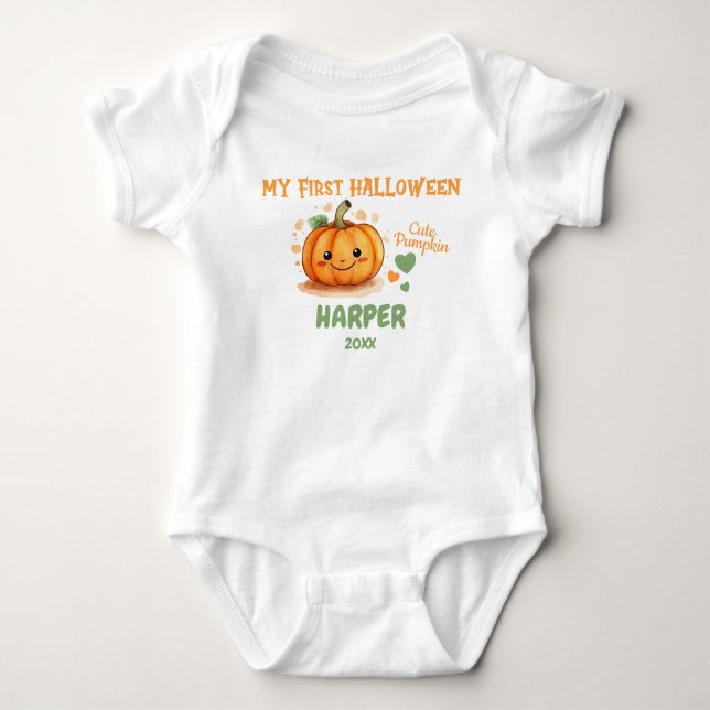 Body Combinaison 1er Halloween Happy Cute Pumpkin (Devant)