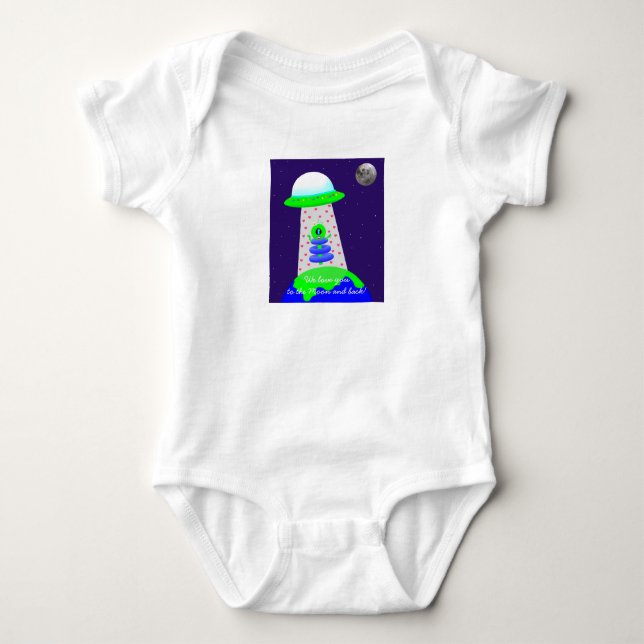 Body Combinaison bébé avec extraterrestre et lune par J (Devant)