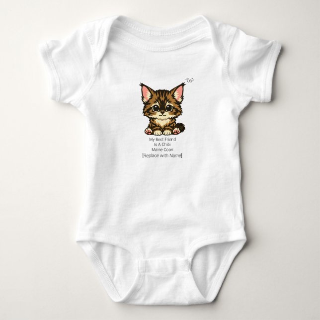 Body Combinaison bébé Chibi Maine Coon adorable (Devant)