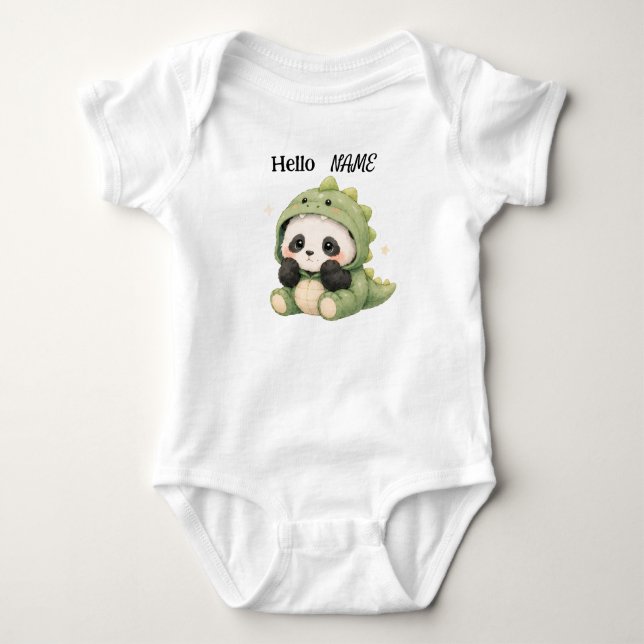 Body Combinaison bébé costume de dinosaure panda person (Devant)