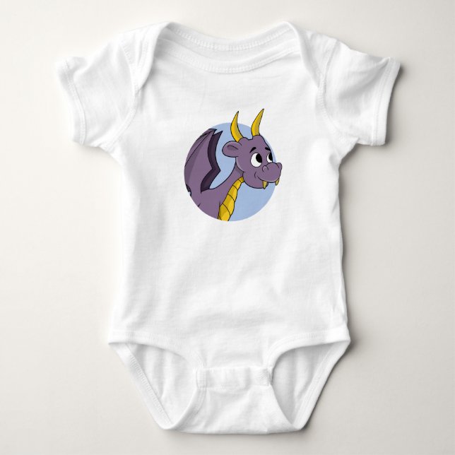 Body Combinaison bébé dessin animé dragon violet (Devant)