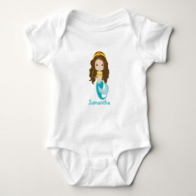 Body Combinaison bébé Fête de la Sirène Jaune (Devant)