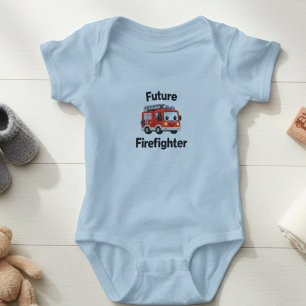 Body Combinaison bébé futur pompier camion de pompier m