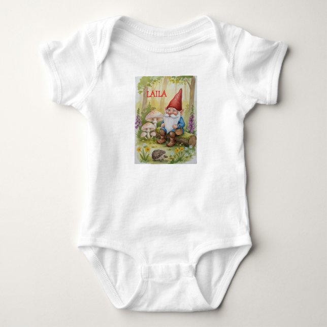 Body Combinaison bébé gnome personnalisée avec nom (Devant)