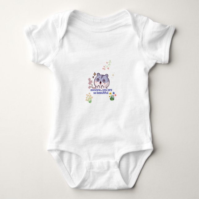 Body Combinaison bébé hamster esthétique mignonne (Devant)