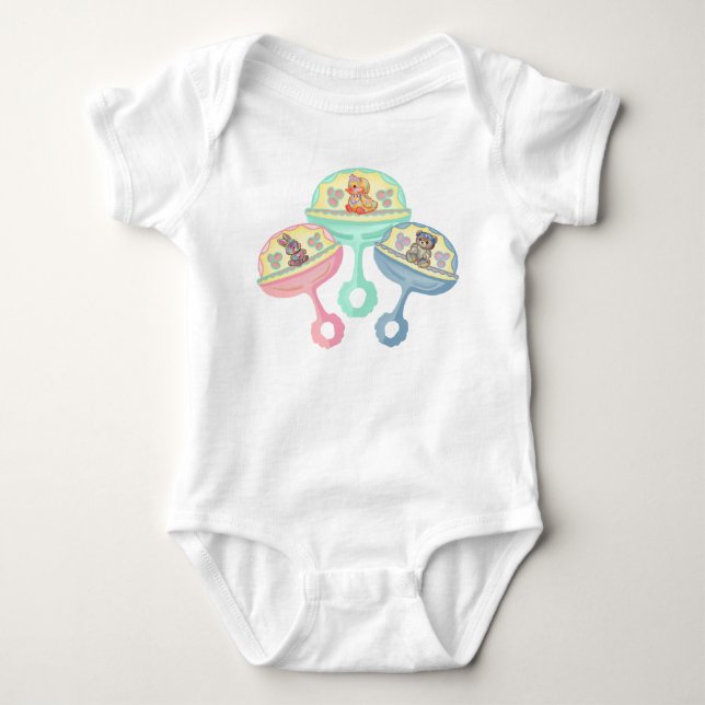 Body Combinaison bébé hochet animaux (Devant)