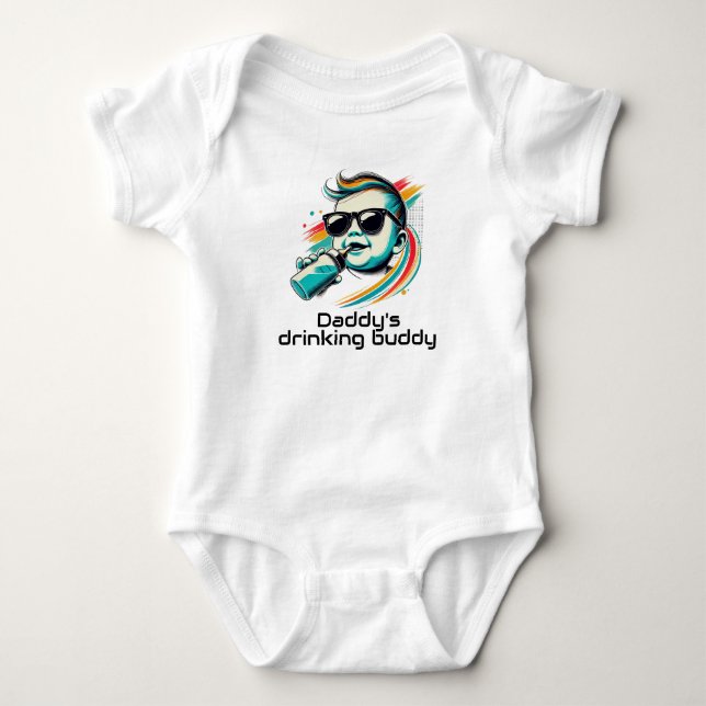 Body Combinaison bébé humour drôle compagnon de boisson (Devant)
