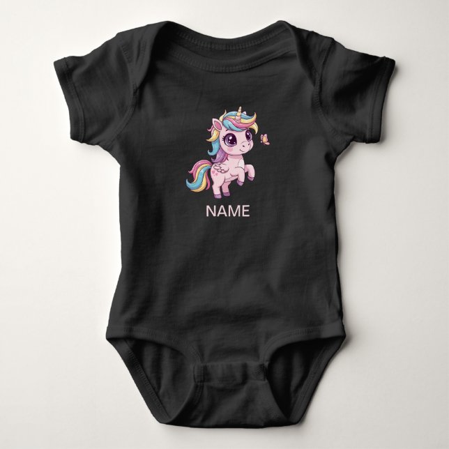 Body Combinaison bébé Licorne Magique avec Cheveux Arc- (Devant)
