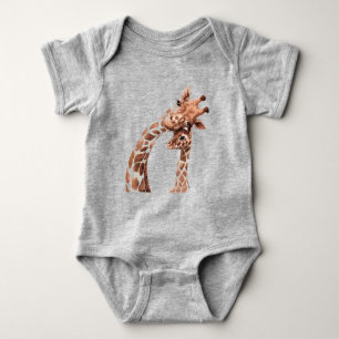 Body Combinaison bébé mignonne girafe aquarelle