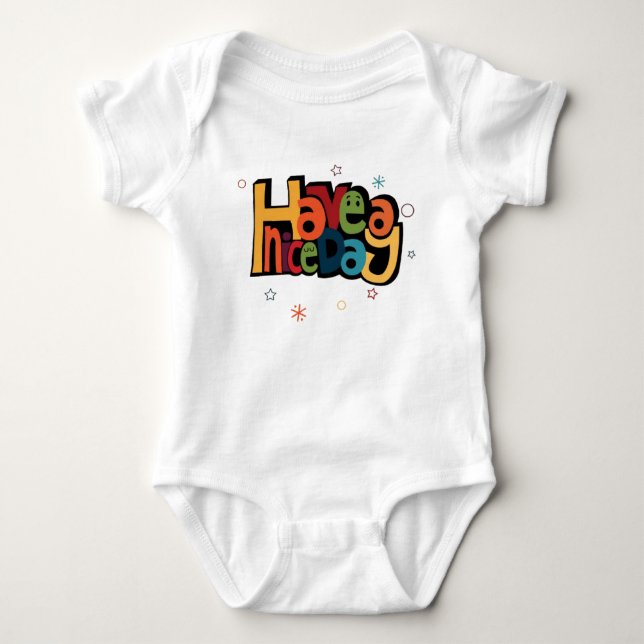 Body Combinaison bébé mignonne "Soyez Heureux" avec typ (Devant)
