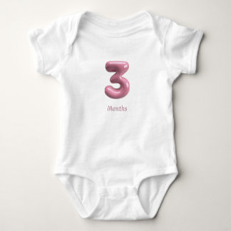 Body Combinaison bébé numéro 3 rose 3D - 3 mois