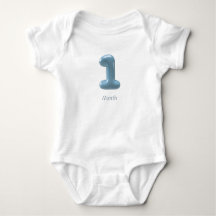 Combinaison bébé numéro 3D bleu 1 - 1 mois