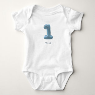 Body Combinaison bébé numéro 3D bleu 1 - 1 mois