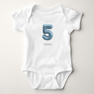 Body Combinaison bébé numéro 5 bleu 3D - 5 mois