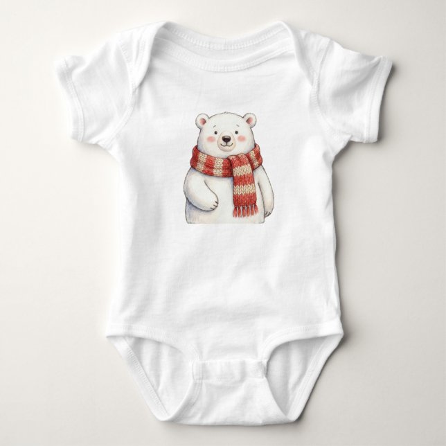 Body Combinaison bébé ours polaire d'hiver – Ours à l'é (Devant)