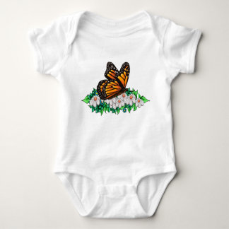 Body Combinaison bébé papillon avec petites fleurs