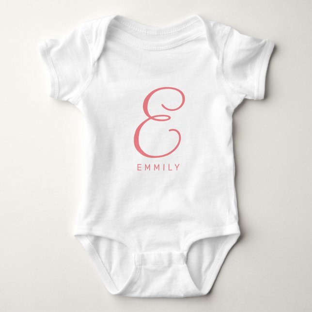 Body Combinaison bébé personnalisée avec monogramme de  (Devant)