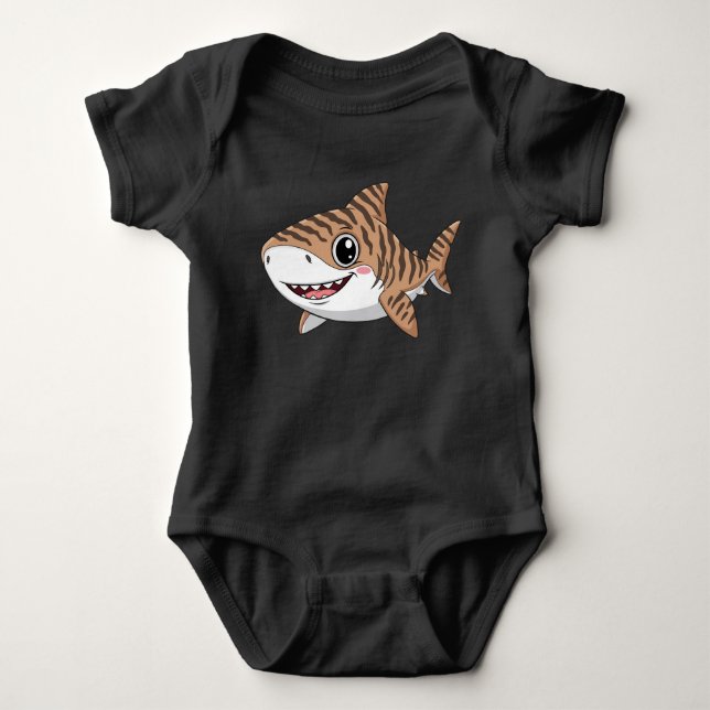 Body Combinaison bébé requin tigre dessin animé mignon (Devant)