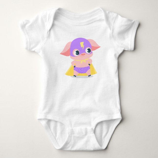 Body Combinaison bébé Superhero Pig Baby Sleeper  (Devant)
