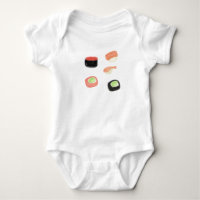 Combinaison bébé Sushi aux concombres à l'aquarell