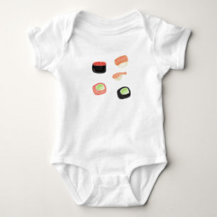 Body Combinaison bébé Sushi aux concombres à l'aquarell