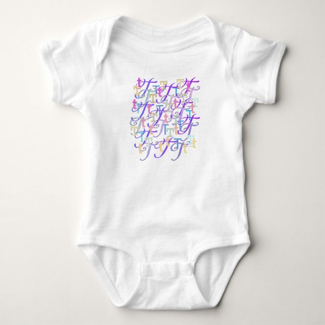 Body Combinaison bébé "T" Confettis Lettres (Devant)