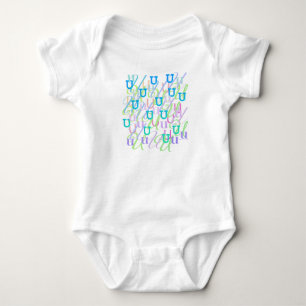 Body Combinaison bébé "U" en confettis de lettres