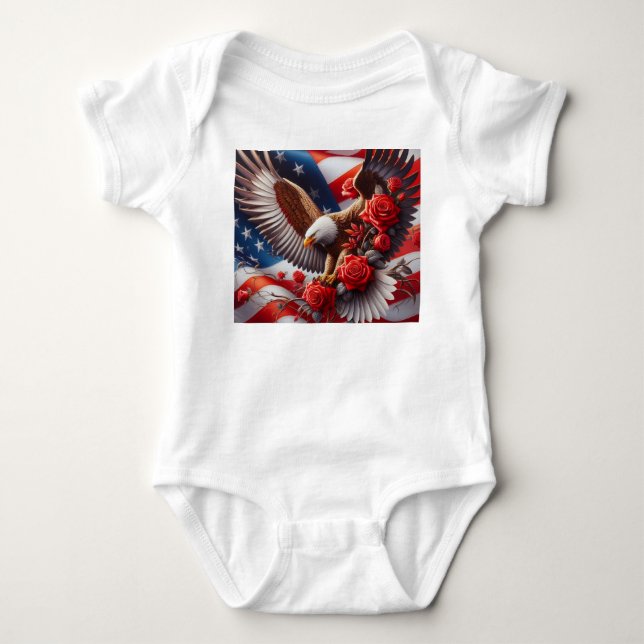 Body Combinaison bébé une pièce drapeau américain patri (Devant)