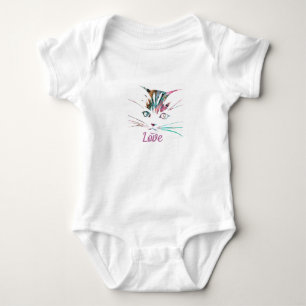 Body Combinaison bébé visage de chat en marbre brillant