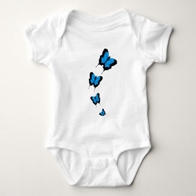 Body Combinaison bleue de papillon d'enfant en bas âge (Devant)