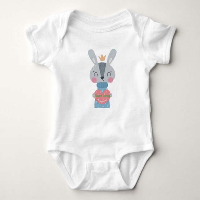 Body Combinaison bodysuit bébé reine lapin (Devant)
