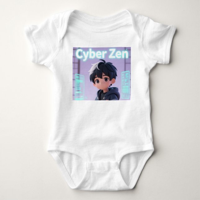 Body Combinaison Cyber Zen 3D Anime Garçon Bébé Futuris (Devant)