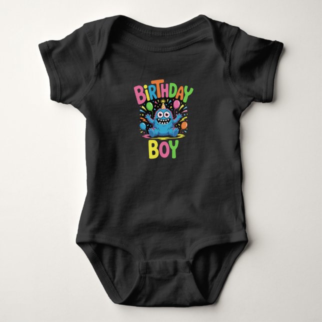 Body Combinaison de bébé pour garçon avec un monstre mi (Devant)