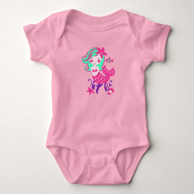 Body Combinaison de naissance pour fille en forme de si (Devant)