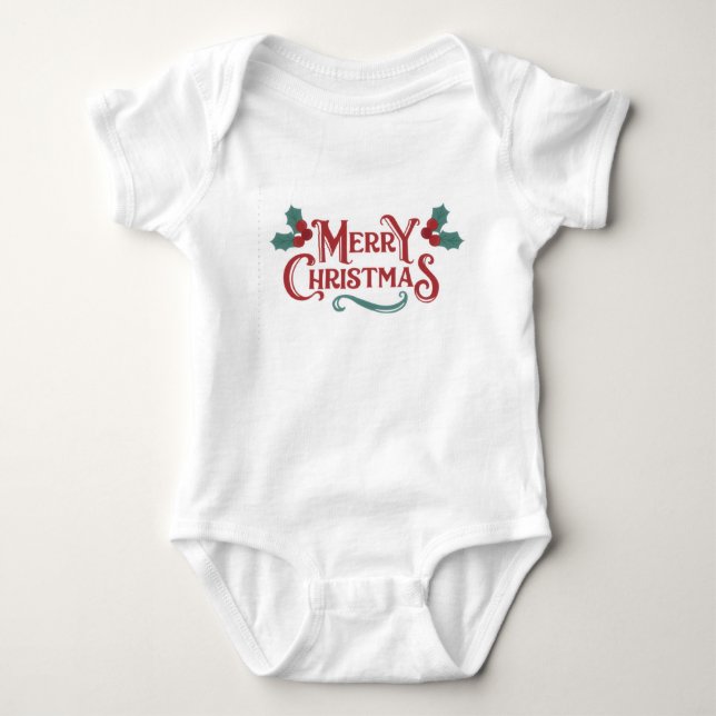 Body Combinaison de Noël bébé | Tenue Joyeux Noël  (Devant)